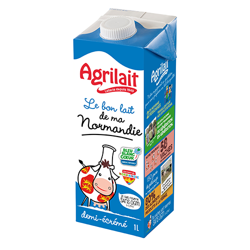 Lait UHT demi-écrémé Agrilait de Normandie