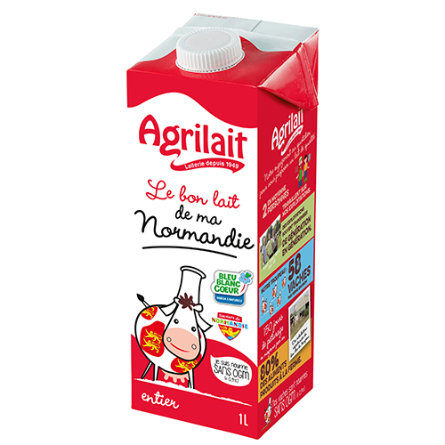 Lait UHT entier Agrilait de Normandie