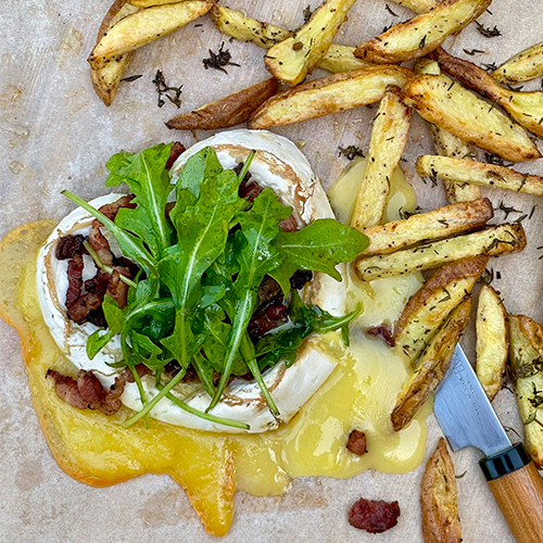 Neufchâtel rôti, poitrine fumée, pommes frites