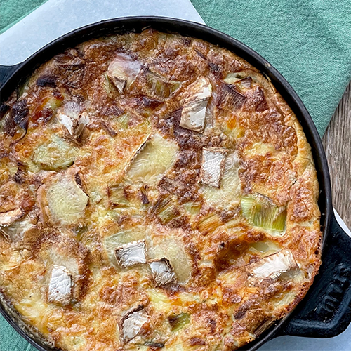 Clafoutis poireau et Camembert de Normandie AOP